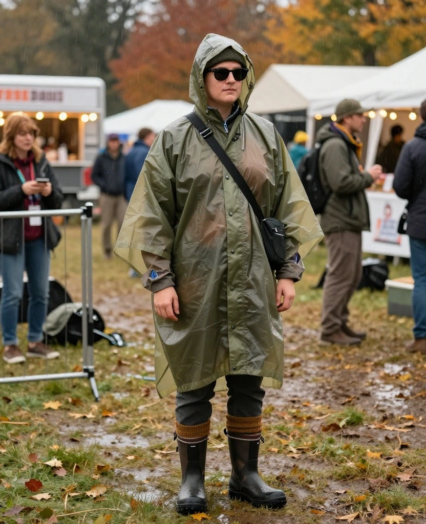 12 Festival Outfit Accessories You’ll Need for November in the USA (Your Feet Will Thank You for #7!) 49 What to Wear to Music Festivals in the USA in November 12 Festival Outfit Accessories You’ll Need for November in the USA (Your Feet Will Thank You for #7!) - 9. A Packable Rain Poncho for Sudden Showers 1