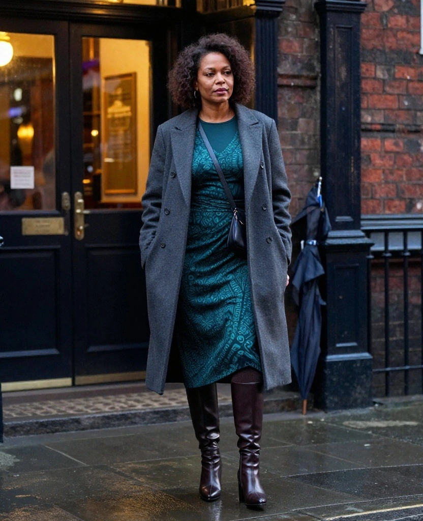 12 Liverpool Nightlife Outfits for November That Look Sharp and Keep You Warm (No Bulky Layers!) 36 What to wear in Liverpool in November 12 Liverpool Nightlife Outfits for November That Look Sharp and Keep You Warm (No Bulky Layers!) - 8. The Wrap Dress with Knee-High Boots 1