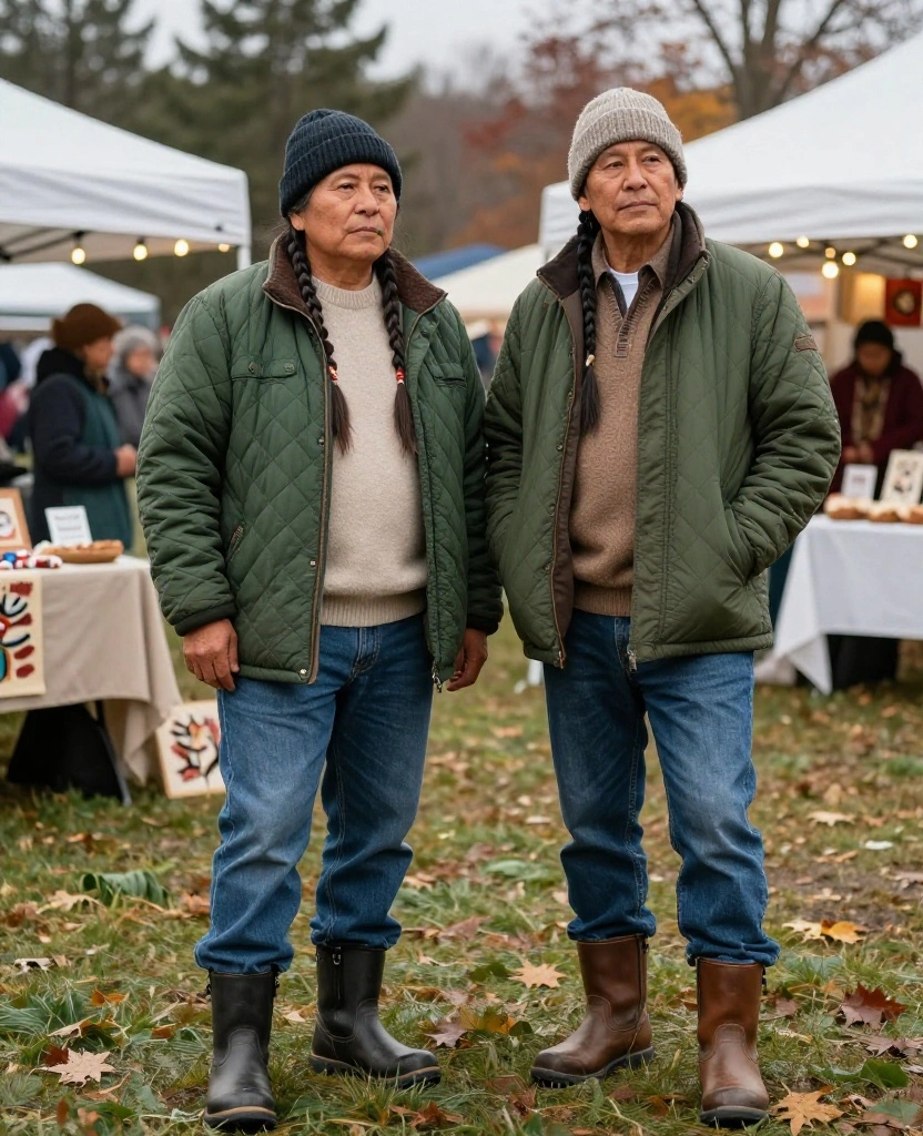 12 Native American Heritage Month Outfits for November Cultural Events: Thoughtful, Comfortable, and Weather-Ready! 8 What to Wear to November Cultural Festivals in the USA 12 Native American Heritage Month Outfits for November Cultural Events: Thoughtful, Comfortable, and Weather-Ready! - 2. A Quilted Jacket, Denim, and Warm Boot Outfit 1