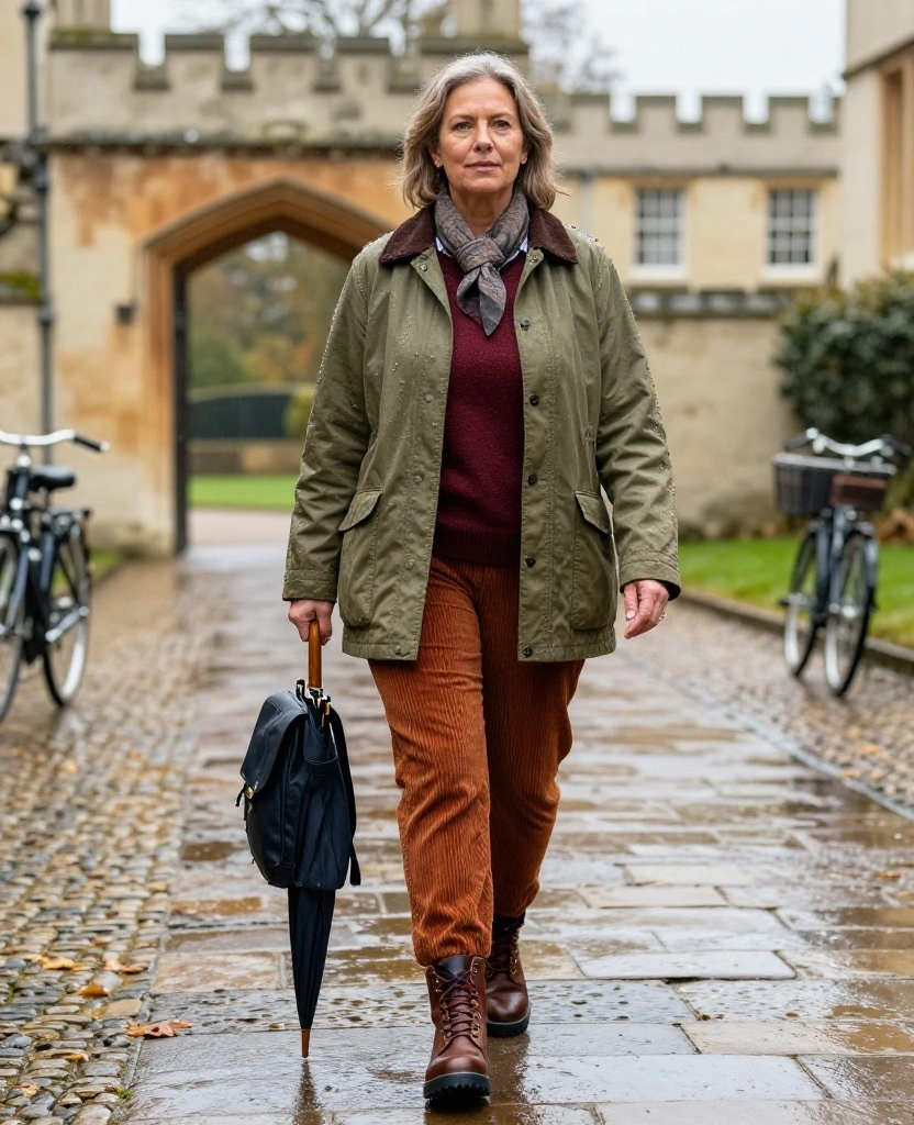 12 Stylish Cambridge November Outfits for Rainy Sightseeing Days (Yes, You Can Look Cute and Stay Dry!) 32 What to Wear in Cambridge in November 12 Stylish Cambridge November Outfits for Rainy Sightseeing Days (Yes, You Can Look Cute and Stay Dry!) - 6. The Waxed Jacket with Corduroy Trousers and Heritage Boots 1