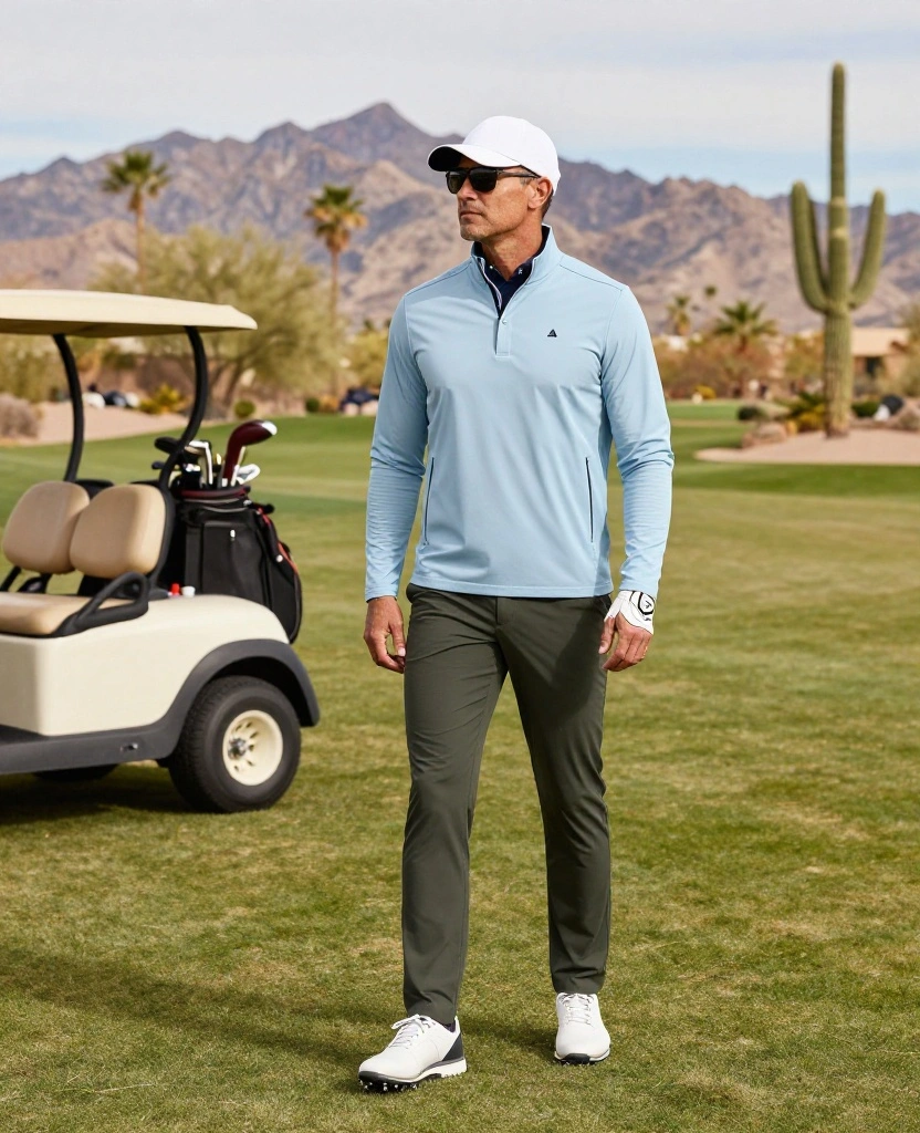 18 Stylish Scottsdale Golf Outfits for December That Look Polished on and off the Course 88 What to Wear in Scottsdale in December 12 Stylish Scottsdale Golf Outfits for December That Look Polished on and off the Course - 14. The Smart Rain-Shell and Tapered Trouser Formula 1
