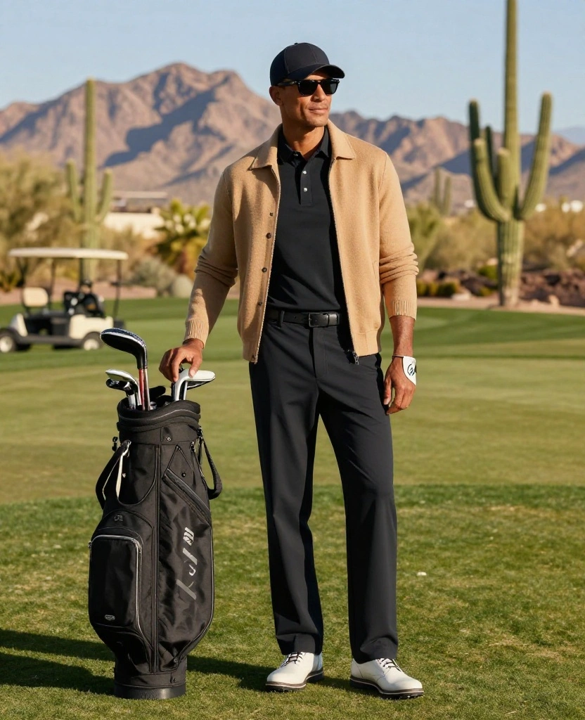 18 Stylish Scottsdale Golf Outfits for December That Look Polished on and off the Course 22 What to Wear in Scottsdale in December 18 Stylish Scottsdale Golf Outfits for December That Look Polished on and off the Course - 4. Wide-Leg Performance Trousers with a Fitted Polo 1