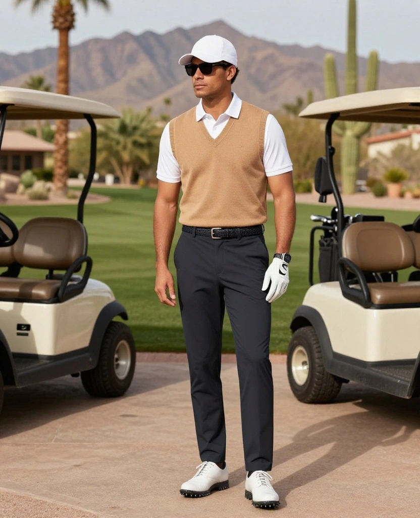 18 Stylish Scottsdale Golf Outfits for December That Look Polished on and off the Course 39 What to Wear in Scottsdale in December 18 Stylish Scottsdale Golf Outfits for December That Look Polished on and off the Course - 7. A Refined Menswear-Inspired Golf Look 1