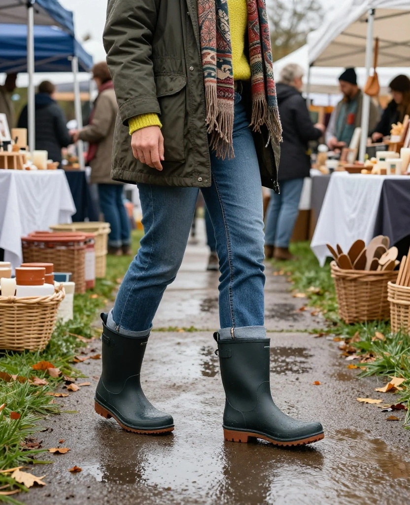 13 Best Shoes to Wear to November Craft Festivals When You’ll Be Walking for Hours 78 What to Wear to November Craft Festivals in the USA 13 Best Shoes to Wear to November Craft Festivals When You’ll Be Walking for Hours - 12. Flexible Rain Boots with Cushioned Insoles 1