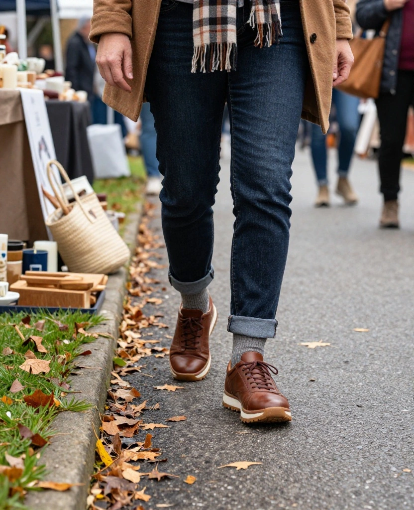 13 Best Shoes to Wear to November Craft Festivals When You’ll Be Walking for Hours 85 What to Wear to November Craft Festivals in the USA 13 Best Shoes to Wear to November Craft Festivals When You’ll Be Walking for Hours - 13. Supportive Leather Sneakers for a Polished Outdoor-Market Outfit 1