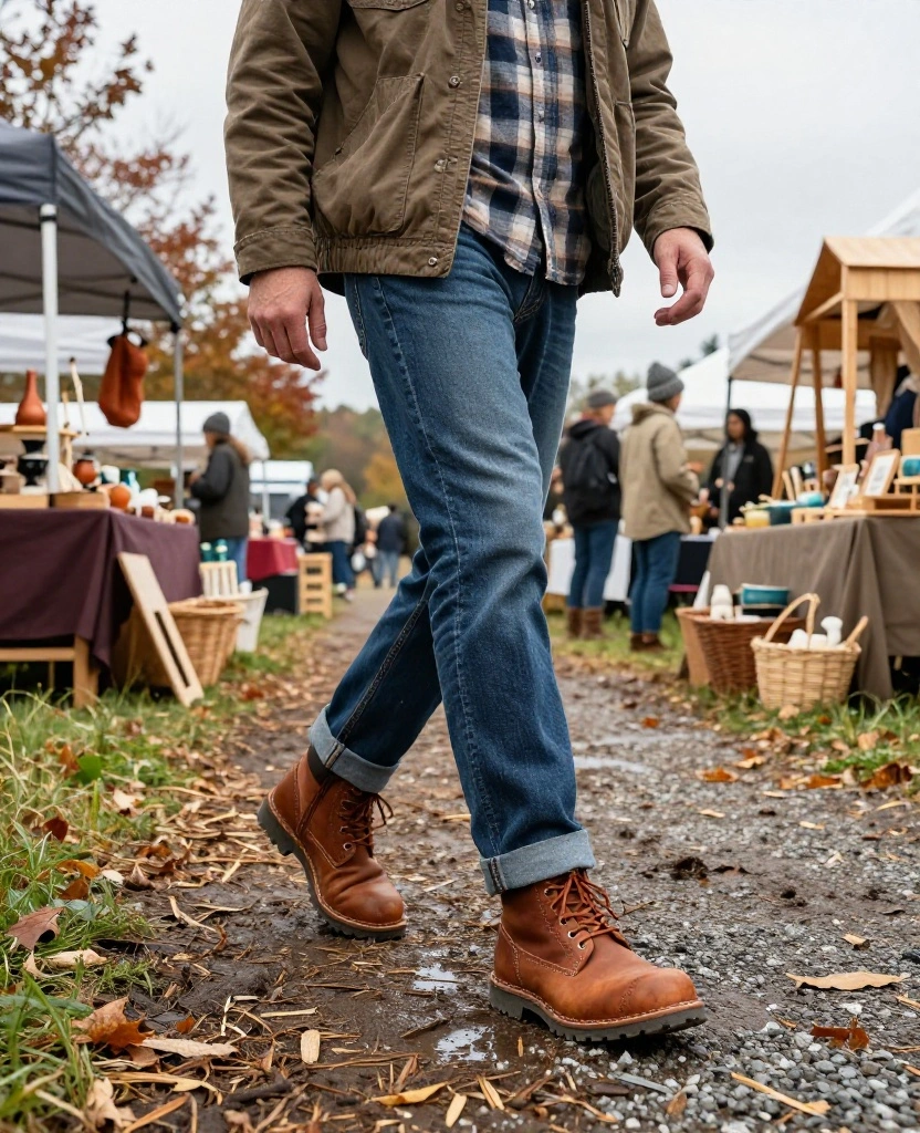 13 Best Shoes to Wear to November Craft Festivals When You’ll Be Walking for Hours 50 What to Wear to November Craft Festivals in the USA 13 Best Shoes to Wear to November Craft Festivals When You’ll Be Walking for Hours - 8. Cushioned Moc-Toe Work Boots for Extra Foot Protection 1