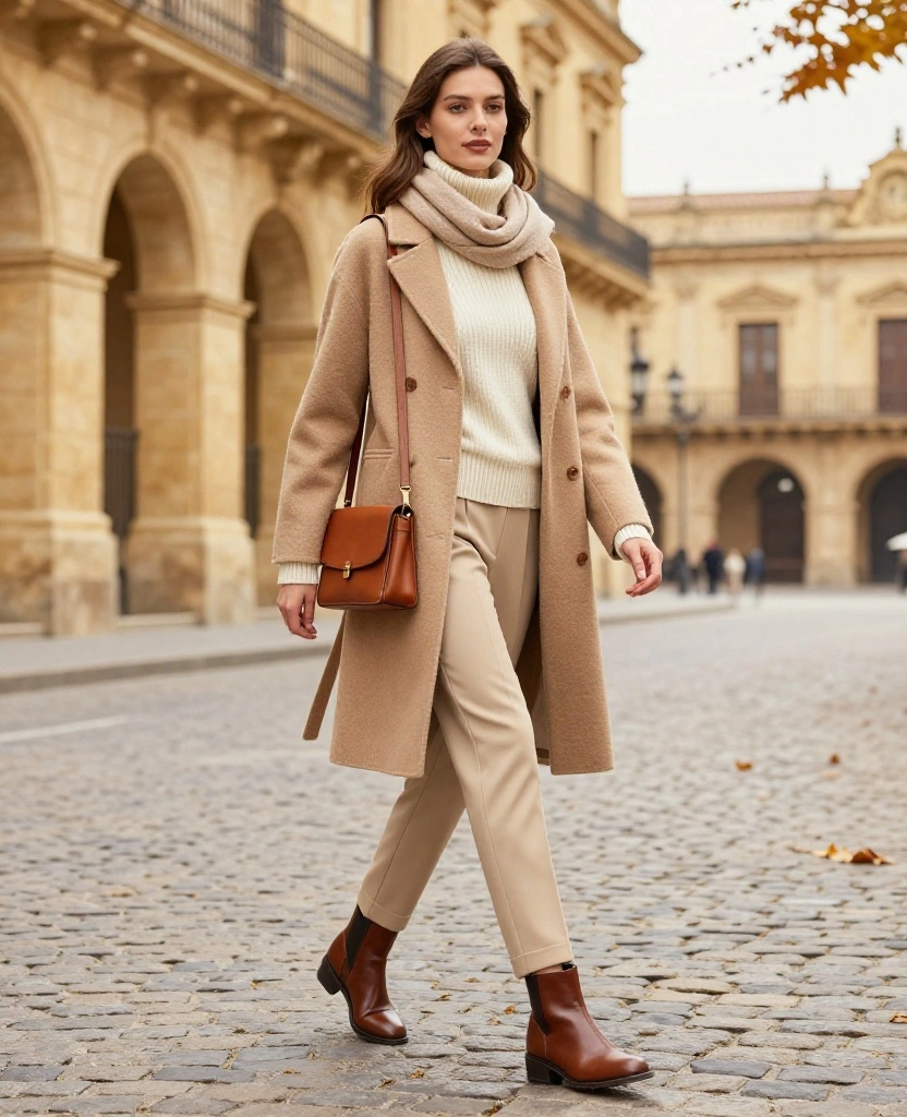 13 Chic November Outfits for Salamanca That Make Travel Photos Look Instantly Better! 29 What to Wear in Salamanca in November 13 Chic November Outfits for Salamanca That Make Travel Photos Look Instantly Better! - 5. Soft Cream Layers for a Bright Stone-City Palette 1