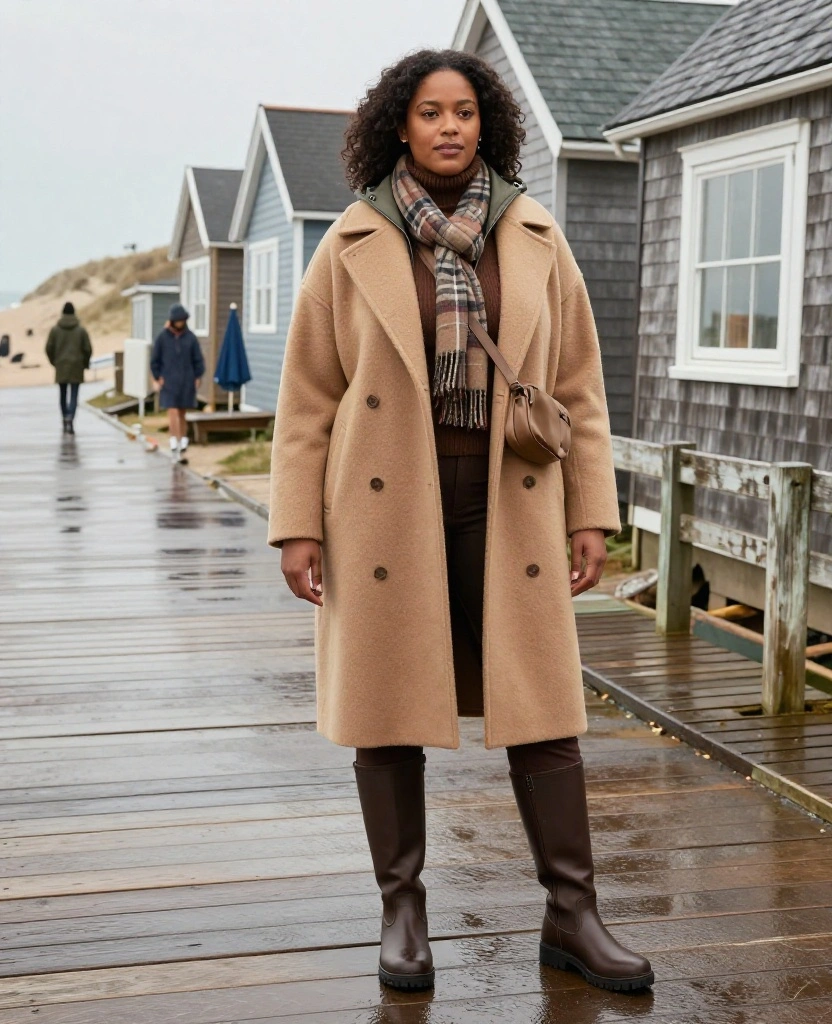 13 Chic Rainy-Day Outfits for Martha's Vineyard in November (Stay Dry Without Looking Boring!) 54 What to Wear in Marthas Vineyard in November 13 Chic Rainy-Day Outfits for Martha's Vineyard in November (Stay Dry Without Looking Boring!) - 8. The Soft Camel Coat with a Hidden Rain Shell 1