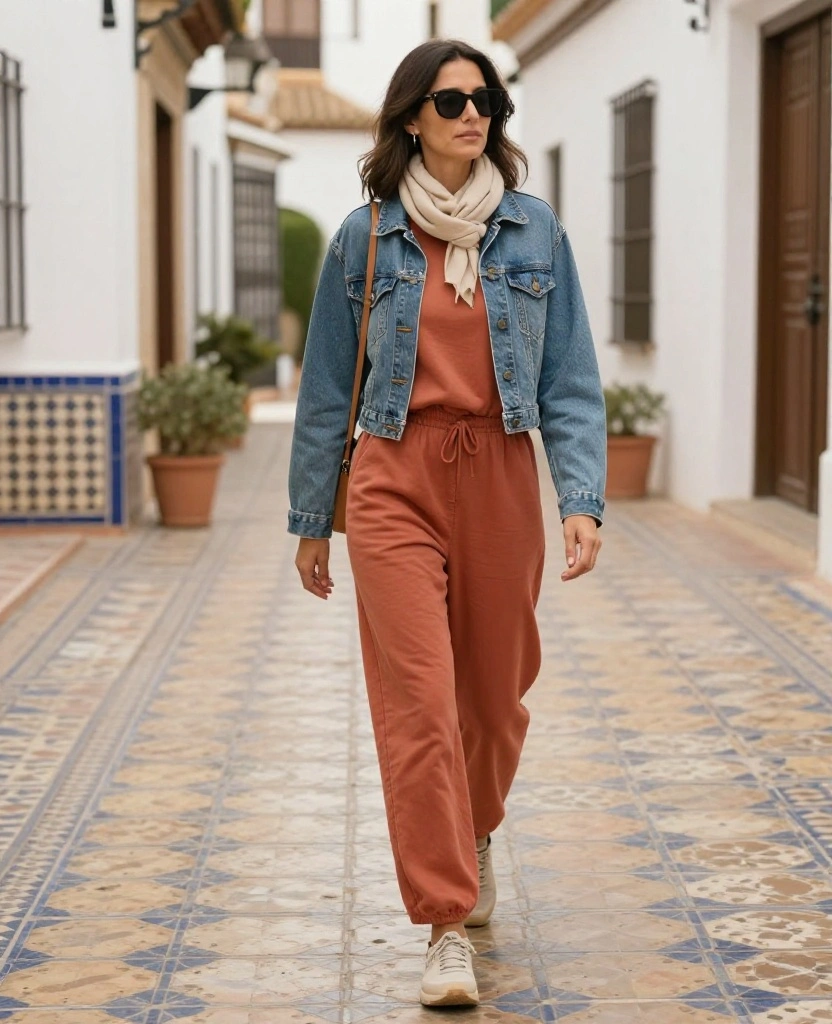 13 Comfortable Córdoba Sightseeing Outfits That Make Walking All Day Look Effortless 66 What to Wear in Córdoba in November 13 Comfortable Córdoba Sightseeing Outfits That Make Walking All Day Look Effortless - 10. A Soft Jumpsuit with a Tie-Waist Jacket 1