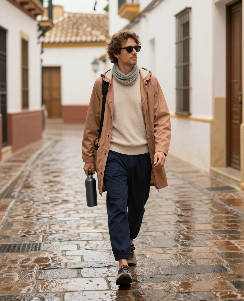 13 Comfortable Córdoba Sightseeing Outfits That Make Walking All Day Look Effortless 89 What to Wear in Córdoba in November 13 Comfortable Córdoba Sightseeing Outfits That Make Walking All Day Look Effortless - 13. Lightweight Rain Shell with Layered Neutrals 1