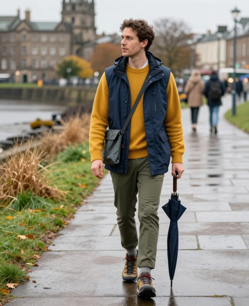 13 Cozy Belfast Travel Outfits for November That Are Made for All-Day Exploring! 82 What to Wear in Belfast in November 13 Cozy Belfast Travel Outfits for November That Are Made for All-Day Exploring! - 12. The Rain-Ready Day-Trip Outfit with a Packable Shell 1