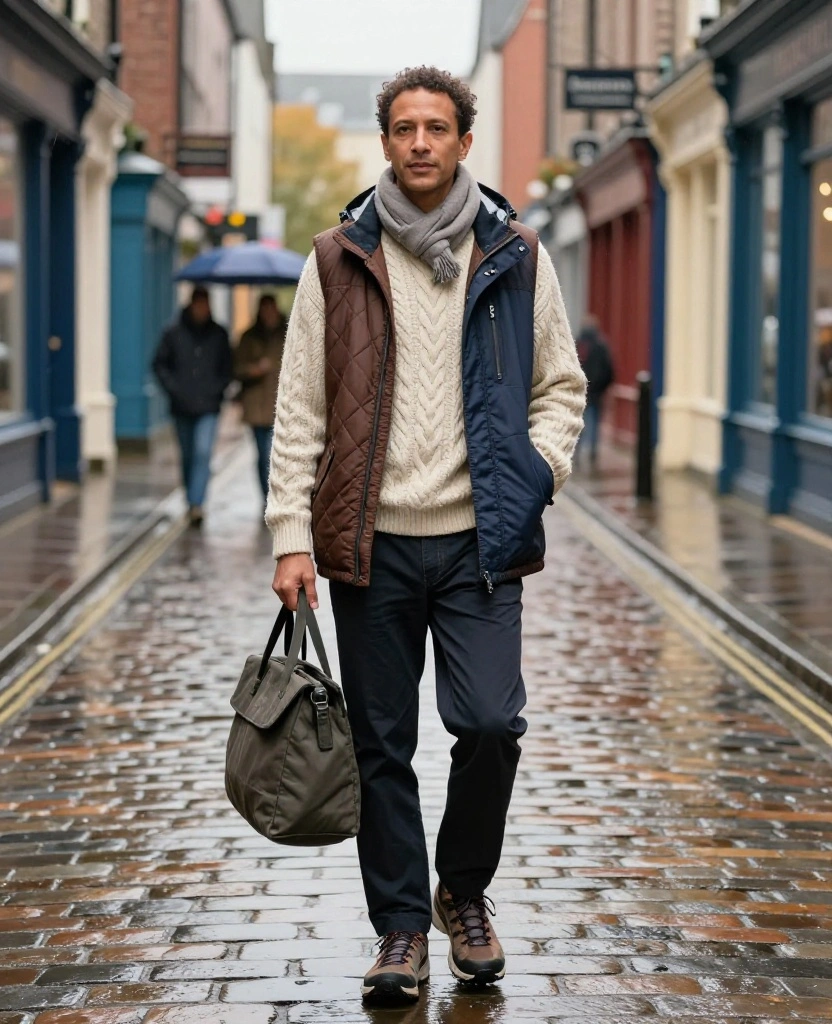 13 Cozy Belfast Travel Outfits for November That Are Made for All-Day Exploring! 15 What to Wear in Belfast in November 13 Cozy Belfast Travel Outfits for November That Are Made for All-Day Exploring! - 3. The Quilted Vest Layer for Flexible City Days 1