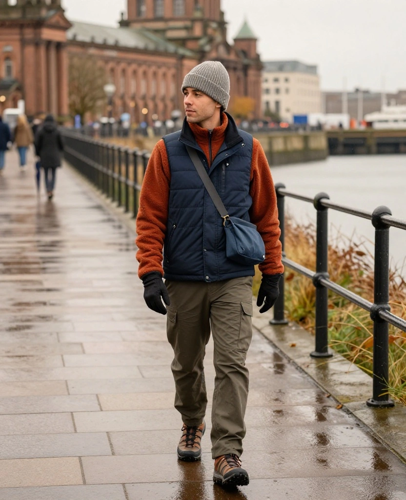 13 Cozy Belfast Travel Outfits for November That Are Made for All-Day Exploring! 59 What to Wear in Belfast in November 13 Cozy Belfast Travel Outfits for November That Are Made for All-Day Exploring! - 9. The Harbor-Walk Fleece and Beanie Combination 1