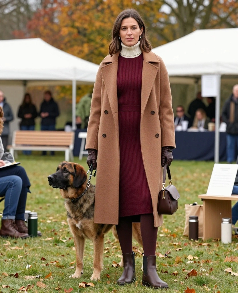 13 Cozy November Dog Show Outfits That Prove Warm Layers Can Still Look Fabulous! 66 what to wear to the National Dog Show in November 13 Cozy November Dog Show Outfits That Prove Warm Layers Can Still Look Fabulous! - 10. Knit Midi Dress with a Long Belted Coat 1