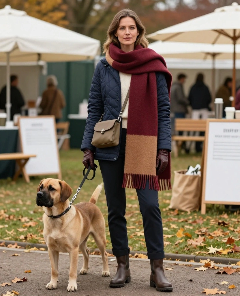 13 Cozy November Dog Show Outfits That Prove Warm Layers Can Still Look Fabulous! 82 what to wear to the National Dog Show in November 13 Cozy November Dog Show Outfits That Prove Warm Layers Can Still Look Fabulous! - 12. The Soft Scarf Cape over a Fitted Jacket 1
