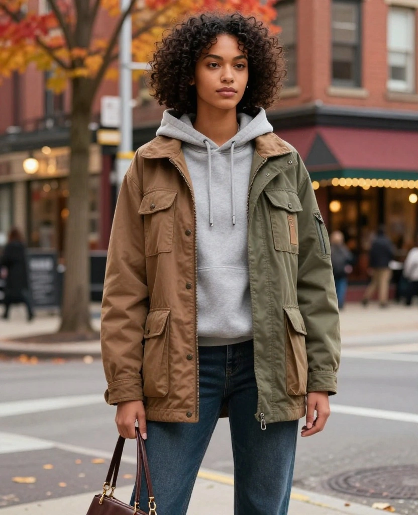 13 Cozy Outfit Ideas for Lovin' the Memphis Vibe in November (You’ll Want to Try #8!) 72 What to Wear in Memphis in November 13 Cozy Outfit Ideas for Lovin' the Memphis Vibe in November (You’ll Want to Try #8!) - 11. Layered Hoodie with a Utility Jacket 1