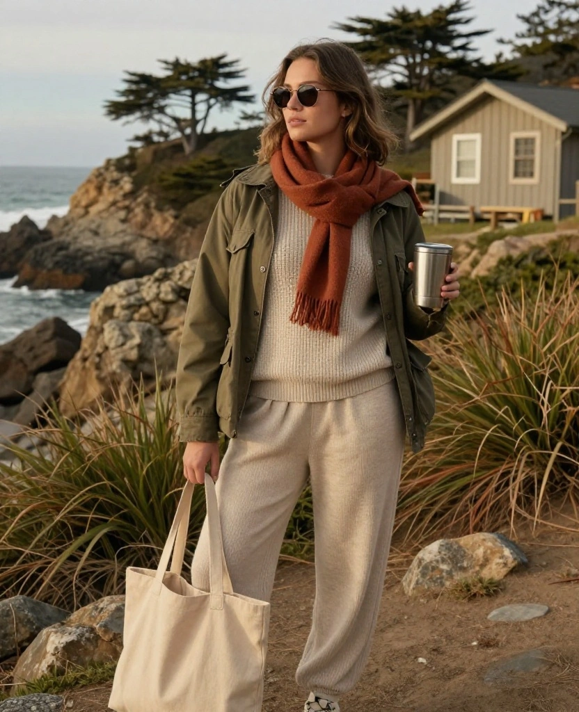13 Effortlessly Stylish Big Sur Outfits for November That Nail the California Coastal Look 67 what to wear in Big Sur in November 13 Effortlessly Stylish Big Sur Outfits for November That Nail the California Coastal Look - 13. Coordinated Knit Set with a Utility Coat 1