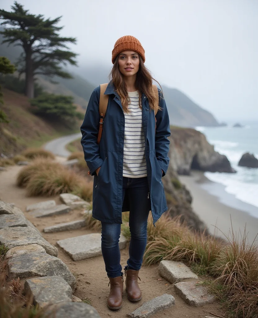 13 Effortlessly Stylish Big Sur Outfits for November That Nail the California Coastal Look 55 what to wear in Big Sur in November 13 Effortlessly Stylish Big Sur Outfits for November That Nail the California Coastal Look - 9. Navy Layers with a Lightweight Rain Shell 1