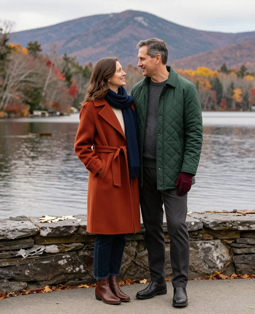 13 Lake George Vacation Outfits for Couples Who Want to Look Amazing in Every Photo 82 What to Wear in Lake George in November 13 Lake George Vacation Outfits for Couples Who Want to Look Amazing in Every Photo - 12. Statement Coats and Simple Base Layers for Strong Photos 1
