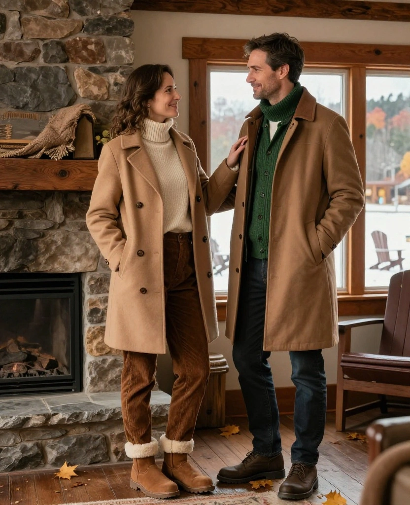13 Lake George Vacation Outfits for Couples Who Want to Look Amazing in Every Photo 33 What to Wear in Lake George in November 13 Lake George Vacation Outfits for Couples Who Want to Look Amazing in Every Photo - 5. Cozy Cabin Knits with a Little Rustic Charm 1