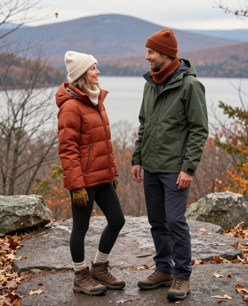 13 Lake George Vacation Outfits for Couples Who Want to Look Amazing in Every Photo 54 What to Wear in Lake George in November 13 Lake George Vacation Outfits for Couples Who Want to Look Amazing in Every Photo - 8. Comfortable Trail Outfits for a Scenic Overlook 1