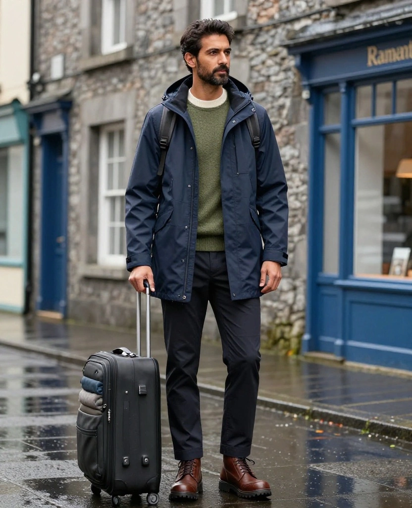 13 Men’s Galway November Outfit Ideas for Staying Warm, Dry, and Sharp in Ireland 82 what to wear in Galway in November 13 Men’s Galway November Outfit Ideas for Staying Warm, Dry, and Sharp in Ireland - 12. A Three-Day Capsule Outfit Built Around One Waterproof Jacket 1