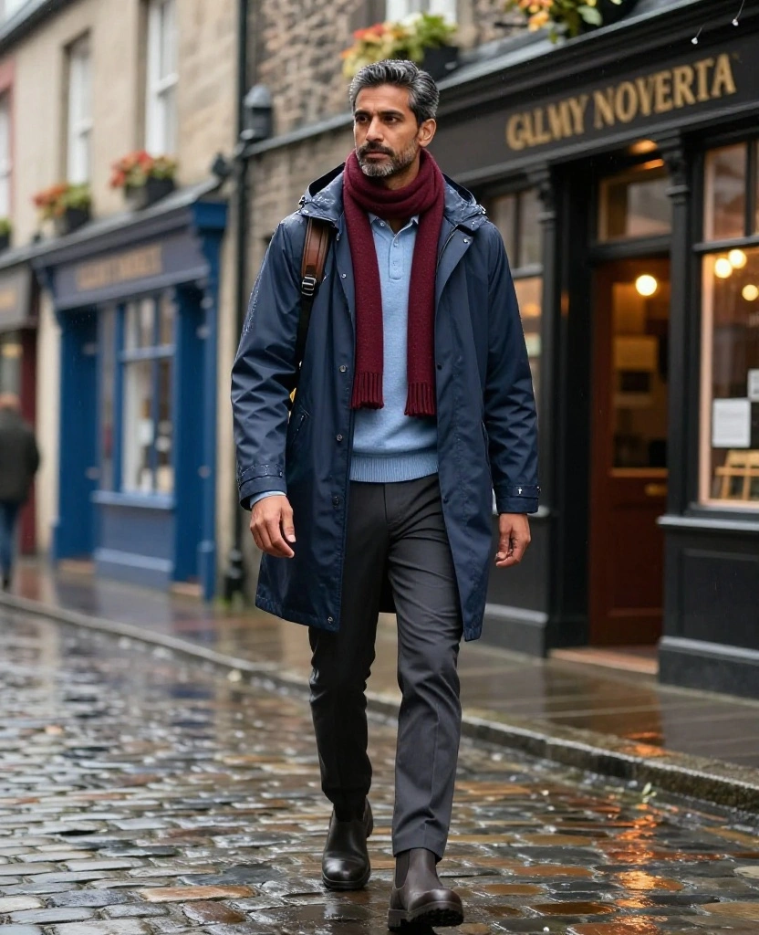 13 Men’s Galway November Outfit Ideas for Staying Warm, Dry, and Sharp in Ireland 8 what to wear in Galway in November 13 Men’s Galway November Outfit Ideas for Staying Warm, Dry, and Sharp in Ireland - 2. The Smart Raincoat Outfit for City Wandering and Pub Stops 1