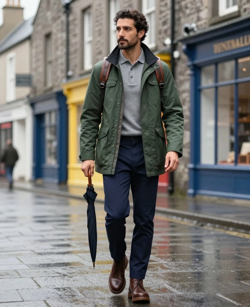 13 Men’s Galway November Outfit Ideas for Staying Warm, Dry, and Sharp in Ireland 45 what to wear in Galway in November 13 Men’s Galway November Outfit Ideas for Staying Warm, Dry, and Sharp in Ireland - 7. The Soft Tailoring Look with a Water-Resistant Overshirt 1