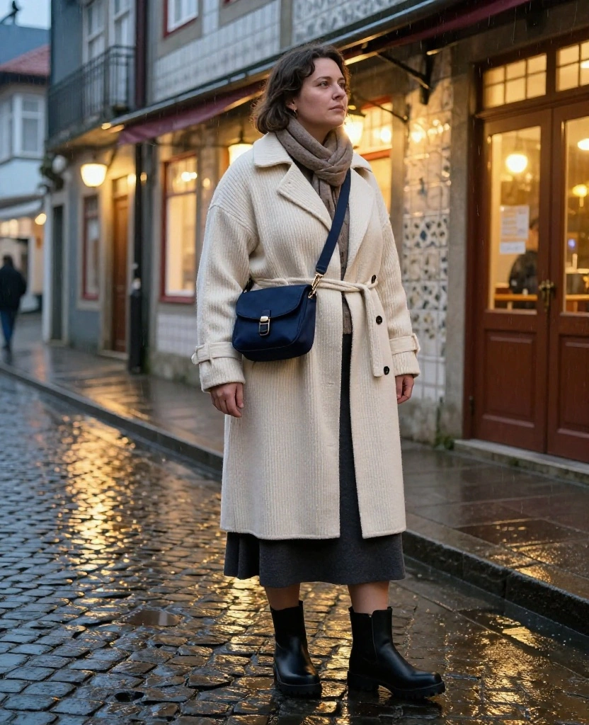 13 Porto Evening Outfits for November That Take You From Wine Bars to Dinner Without Overpacking 80 What to Wear in Porto in November 13 Porto Evening Outfits for November That Take You From Wine Bars to Dinner Without Overpacking - 12. Weatherproof Boots With a Soft Knit and Wool Skirt 1