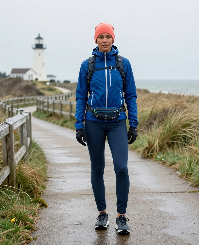 13 Rain-Proof Cape Cod Outfits for November That Keep You Dry Without Looking Boring 61 What to Wear in Cape Cod in November? 13 Rain-Proof Cape Cod Outfits for November That Keep You Dry Without Looking Boring - 11. Sporty Bike-Path Layers With Reflective Details 1