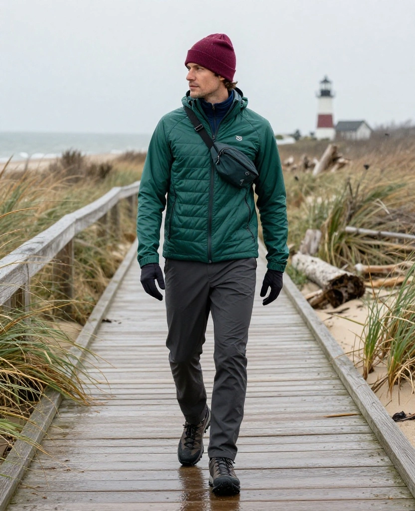 13 Rain-Proof Cape Cod Outfits for November That Keep You Dry Without Looking Boring 19 What to Wear in Cape Cod in November? 13 Rain-Proof Cape Cod Outfits for November That Keep You Dry Without Looking Boring - 3. Quilted Vest Under a Waterproof Shell 1