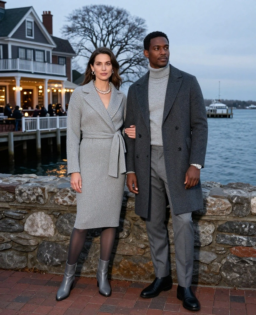 14 Newport Date-Night Outfits for November That Bring Instant Coastal Romance to Your Weekend 76 What to Wear in Newport Rhode Island in November 14 Newport Date-Night Outfits for November That Bring Instant Coastal Romance to Your Weekend - 10. Soft Gray Monochrome with Silver Coastal Accents 1