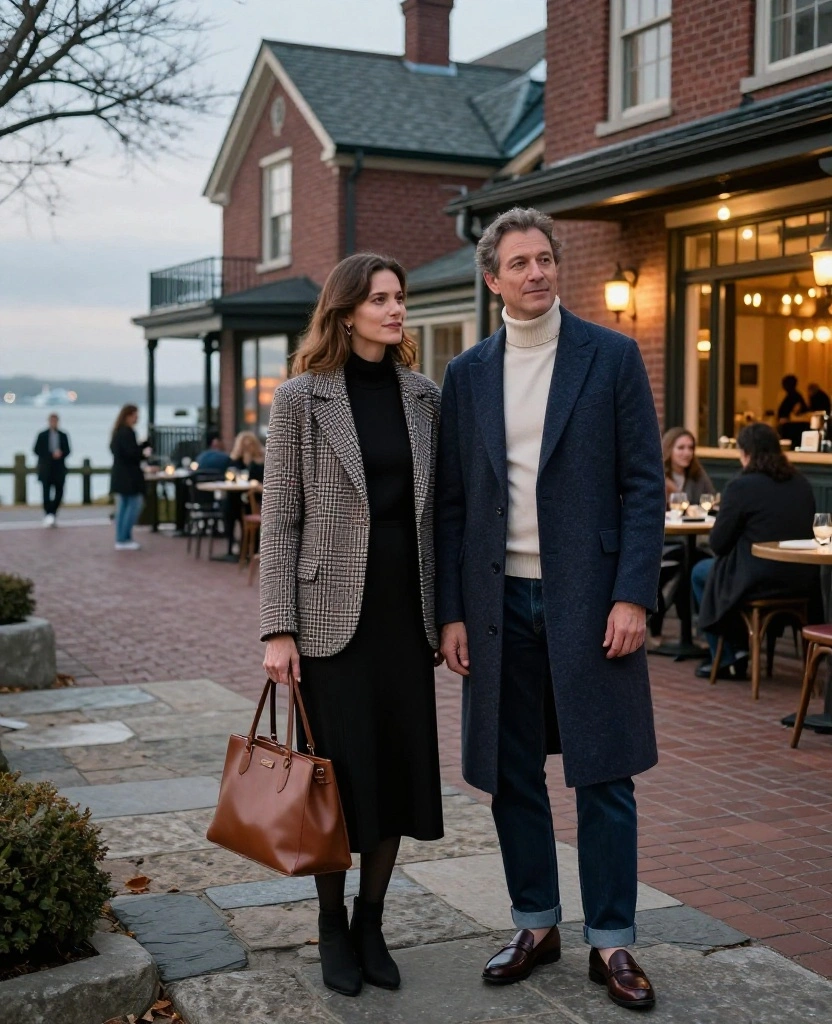 14 Newport Date-Night Outfits for November That Bring Instant Coastal Romance to Your Weekend 86 What to Wear in Newport Rhode Island in November 14 Newport Date-Night Outfits for November That Bring Instant Coastal Romance to Your Weekend - 12. Blazers, Dark Denim, and Polished Loafers for Gallery Night 1