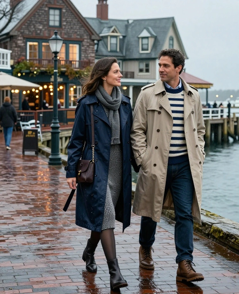 14 Newport Date-Night Outfits for November That Bring Instant Coastal Romance to Your Weekend 62 What to Wear in Newport Rhode Island in November 14 Newport Date-Night Outfits for November That Bring Instant Coastal Romance to Your Weekend - 8. Rain-Ready Trench Coats for a Breezy Waterfront Evening 1