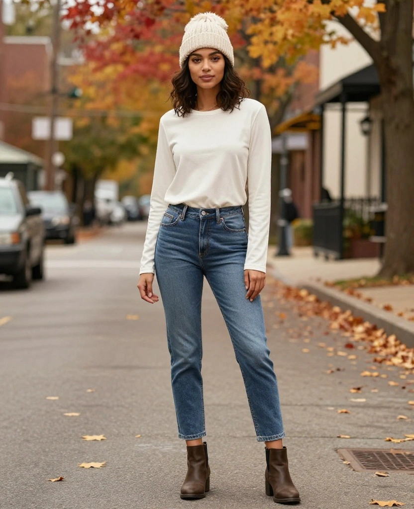 14 Stylish Outfits for November in Cincinnati That Will Keep You Warm and Fabulous! 82 What to Wear in Cincinnati in November 14 Stylish Outfits for November in Cincinnati That Will Keep You Warm and Fabulous! - 12. Knit Beanie with a Casual Outfit 1
