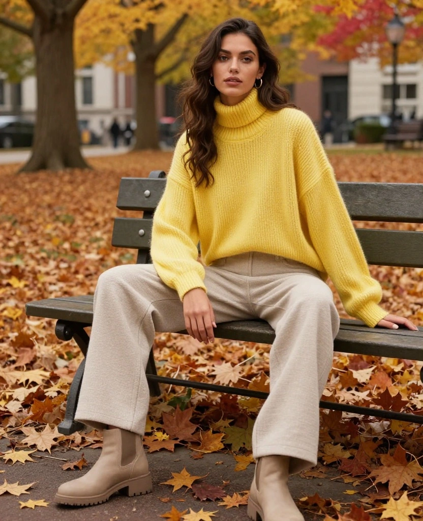 14 Stylish Outfits for November in Cincinnati That Will Keep You Warm and Fabulous! 15 What to Wear in Cincinnati in November 14 Stylish Outfits for November in Cincinnati That Will Keep You Warm and Fabulous! - 3. Oversized Knit Sweater with Wide-Leg Trousers 1