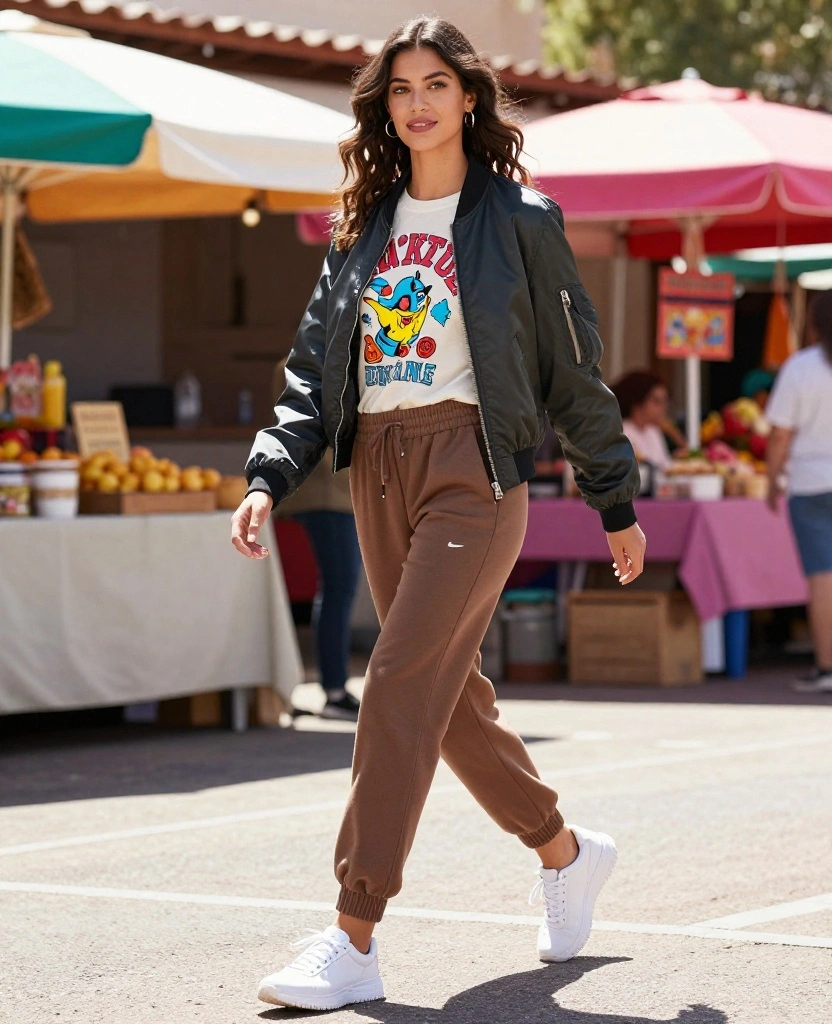 15 Chic November Outfit Ideas for Tucson That Will Turn Heads (#9 is a Game-Changer!) 22 What to Wear in Tucson in November 15 Chic November Outfit Ideas for Tucson That Will Turn Heads (#9 is a Game-Changer!) - 4. Sporty Vibe: Jogger Pants and a Graphic Tee 1