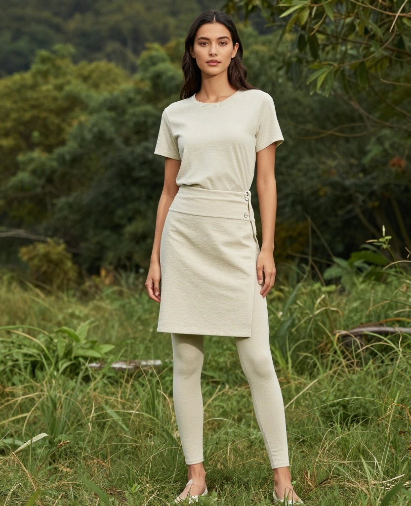 15 Chic Skirt and Leggings Combos for Easy Packing (Goodbye, Outfit Stress!) 39 skirt and leggings outfits for women 15 Chic Skirt and Leggings Combos for Easy Packing (Goodbye, Outfit Stress!) - 7. Sustainable Fabrics for Eco-Friendly Travel 1
