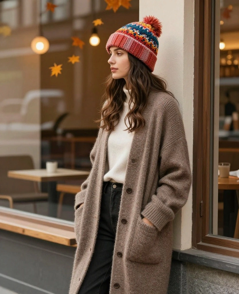15 Cozy and Comfortable Outfits for November in St. Louis (Perfect for Every Occasion!) 73 what to wear in St. Louis in November 15 Cozy and Comfortable Outfits for November in St. Louis (Perfect for Every Occasion!) - 11. Knit Beanie and Long Cardigan 1