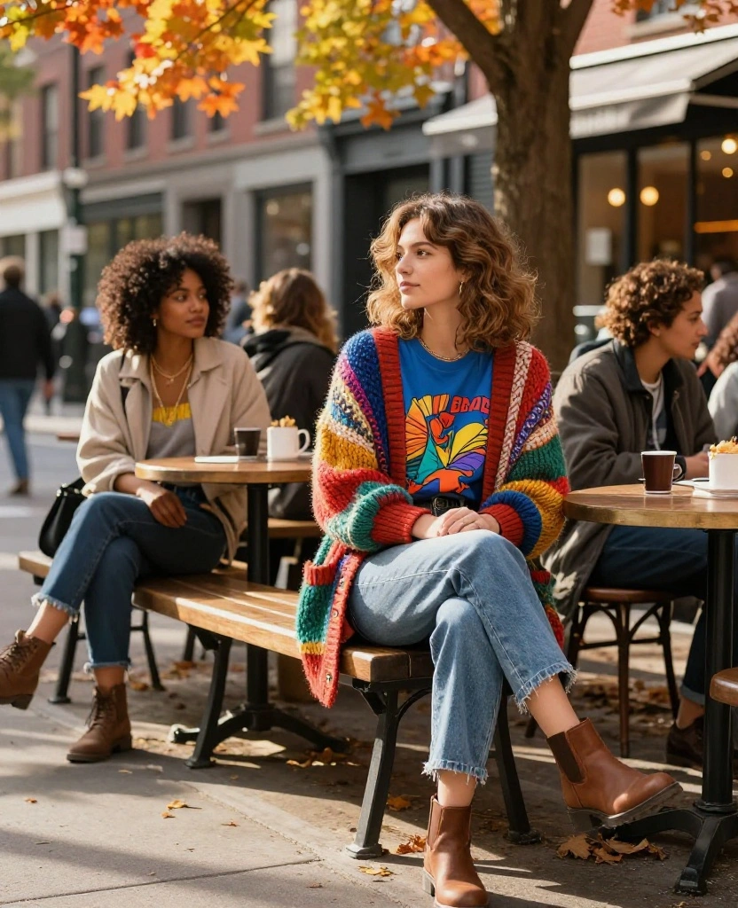 15 Cozy and Comfortable Outfits for November in St. Louis (Perfect for Every Occasion!) 85 what to wear in St. Louis in November 15 Cozy and Comfortable Outfits for November in St. Louis (Perfect for Every Occasion!) - 13. Chunky Cardigan with Graphic Tee 1