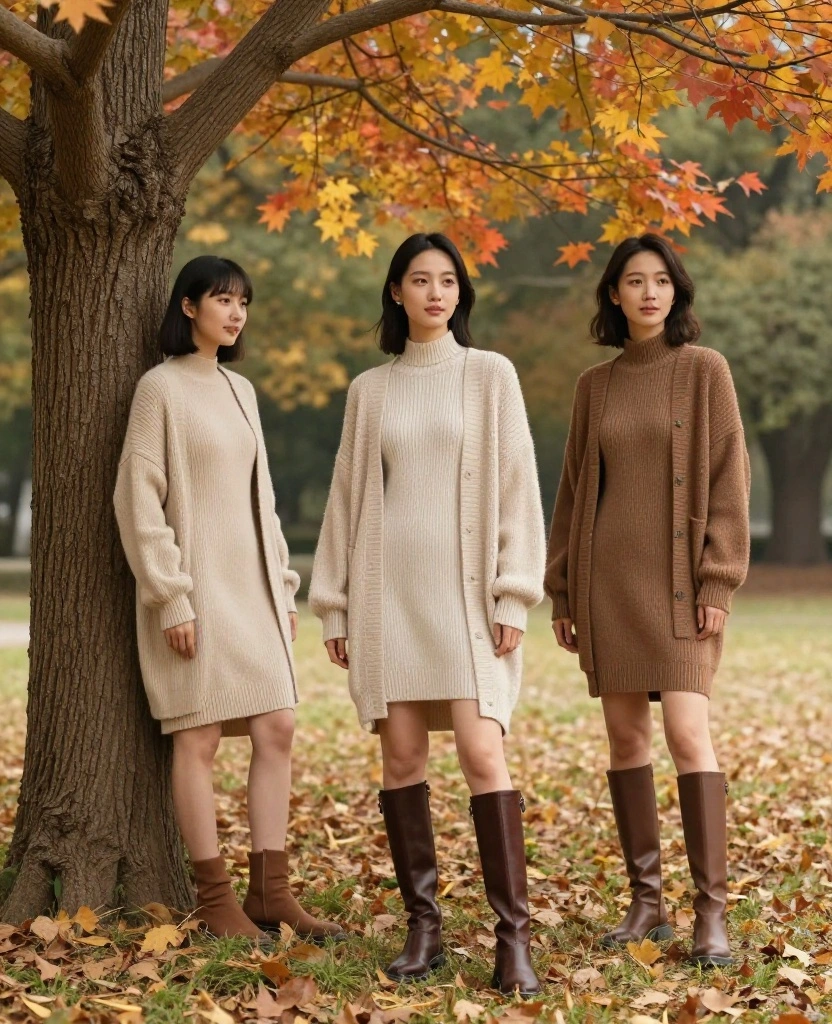 15 Cozy and Comfortable Outfits for November in St. Louis (Perfect for Every Occasion!) 15 what to wear in St. Louis in November 15 Cozy and Comfortable Outfits for November in St. Louis (Perfect for Every Occasion!) - 3. Knit Dress with Layered Cardigan 1