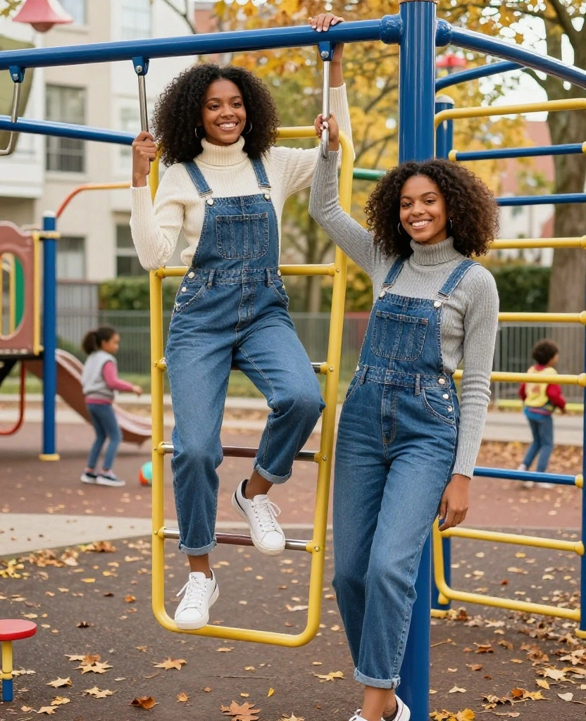 15 Cozy and Comfortable Outfits for November in St. Louis (Perfect for Every Occasion!) 43 what to wear in St. Louis in November 15 Cozy and Comfortable Outfits for November in St. Louis (Perfect for Every Occasion!) - 7. Denim Overalls and Turtleneck 1