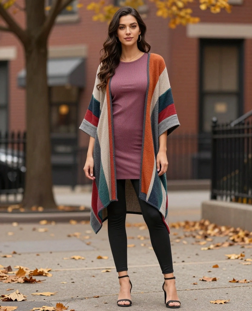 15 Layering Outfits for Detroit in November That Are Both Stylish and Warm! 71 what to wear in Detroit in November 15 Layering Outfits for Detroit in November That Are Both Stylish and Warm! - 11. Layered Tunic with Leggings 1