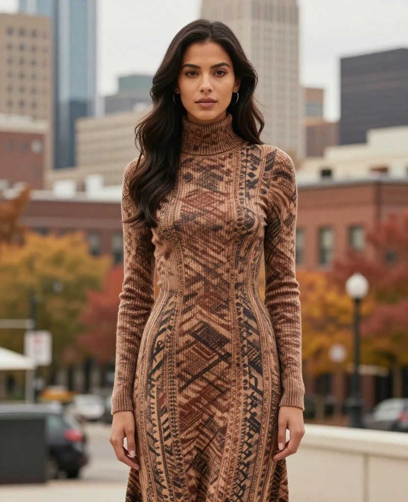 15 Layering Outfits for Detroit in November That Are Both Stylish and Warm! 85 what to wear in Detroit in November 15 Layering Outfits for Detroit in November That Are Both Stylish and Warm! - 13. Long Sleeve Dress with Layers 1