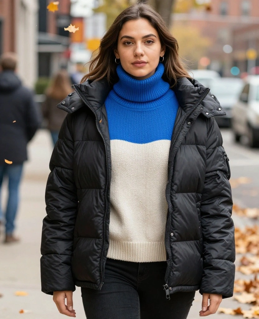 15 Layering Outfits for Detroit in November That Are Both Stylish and Warm! 15 what to wear in Detroit in November 15 Layering Outfits for Detroit in November That Are Both Stylish and Warm! - 3. Puffer Jacket with Layered Sweaters 1