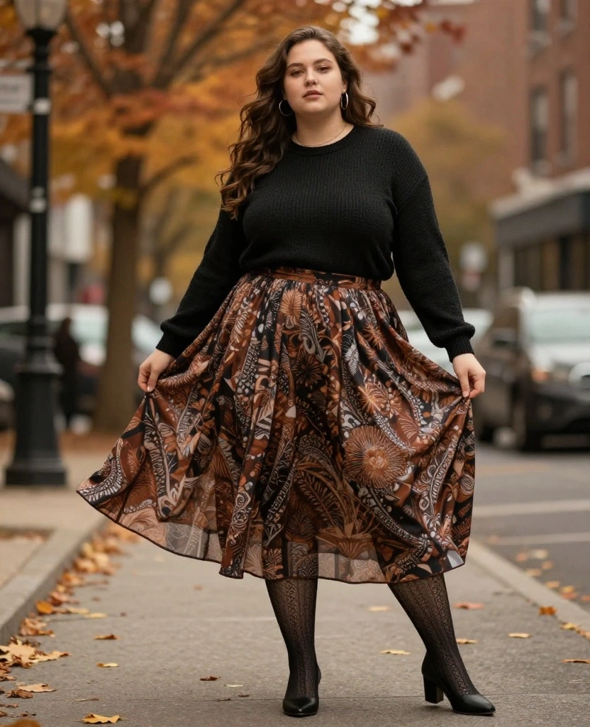 15 Layering Outfits for Detroit in November That Are Both Stylish and Warm! 50 what to wear in Detroit in November 15 Layering Outfits for Detroit in November That Are Both Stylish and Warm! - 8. Layered Skirt with Tights 1