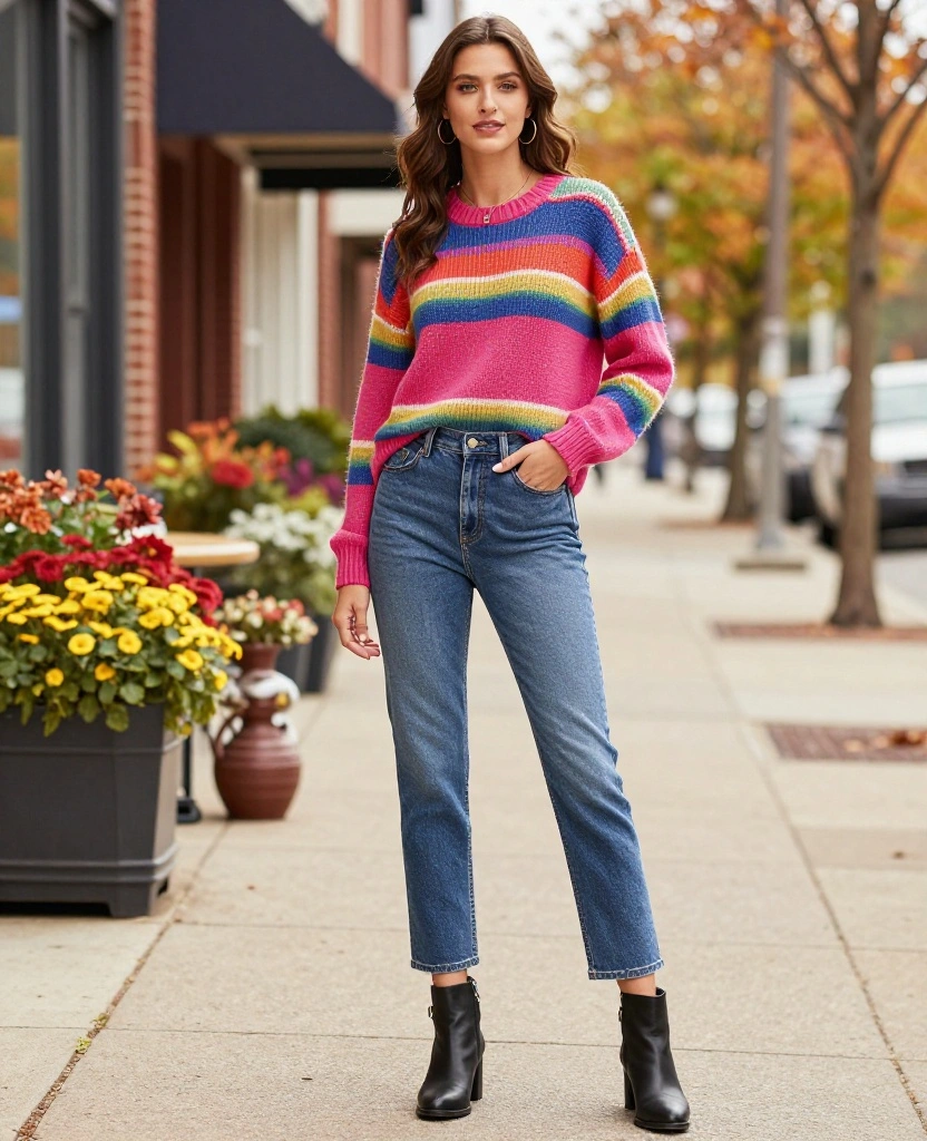 15 Must-Have Kansas City November Outfits That'll Keep You Cozy and Stylish! 66 what to wear in Kansas City in November 15 Must-Have Kansas City November Outfits That'll Keep You Cozy and Stylish! - 10. Coordinated Sweater & Denim Combo 1