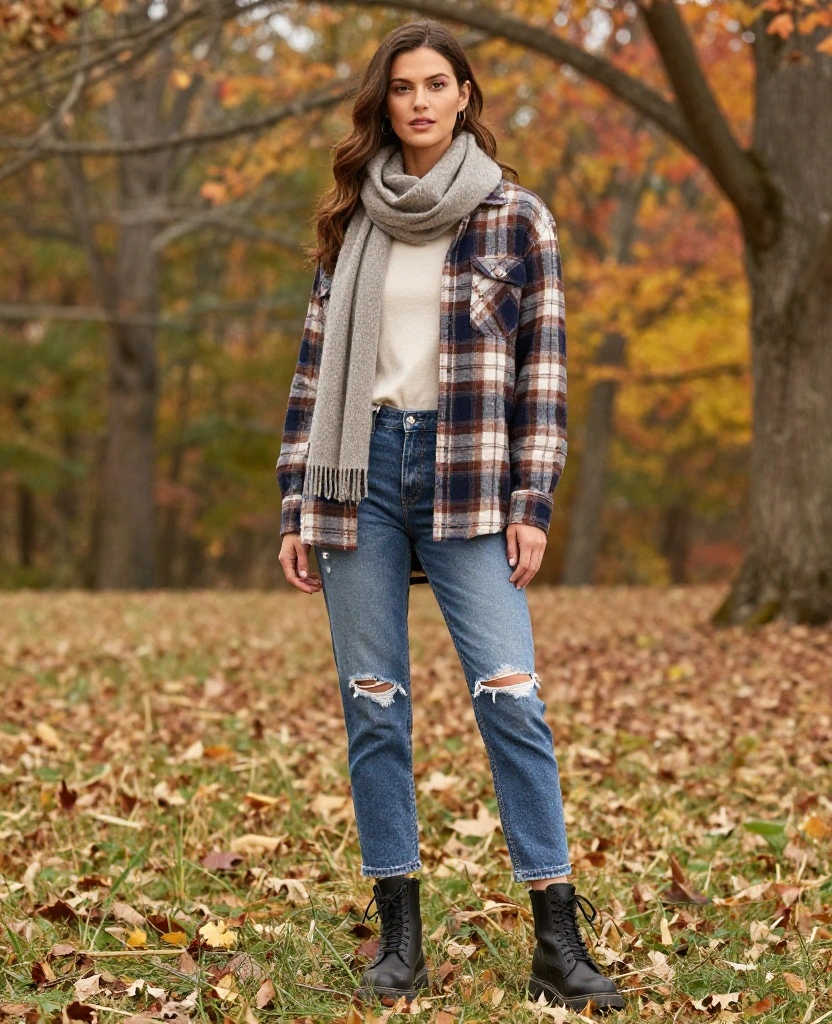 15 Must-Have Kansas City November Outfits That'll Keep You Cozy and Stylish! 80 what to wear in Kansas City in November 15 Must-Have Kansas City November Outfits That'll Keep You Cozy and Stylish! - 12. Flannel Shirt Layered Style 1