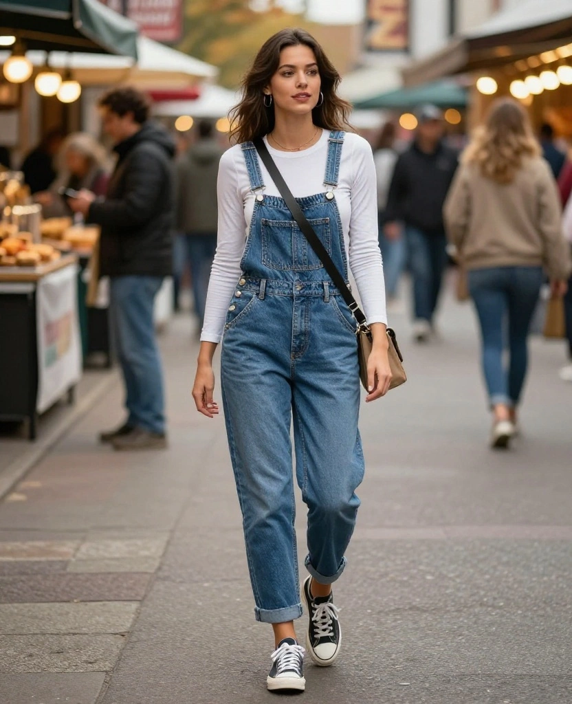 15 Must-Have Kansas City November Outfits That'll Keep You Cozy and Stylish! 103 what to wear in Kansas City in November 15 Must-Have Kansas City November Outfits That'll Keep You Cozy and Stylish! - 15. Trendy Overalls with Layering 1