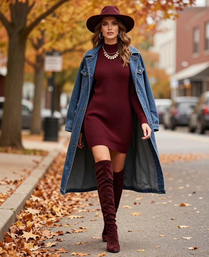 15 Must-Have Kansas City November Outfits That'll Keep You Cozy and Stylish! 8 what to wear in Kansas City in November 15 Must-Have Kansas City November Outfits That'll Keep You Cozy and Stylish! - 2. Sweater Dress Delight 1